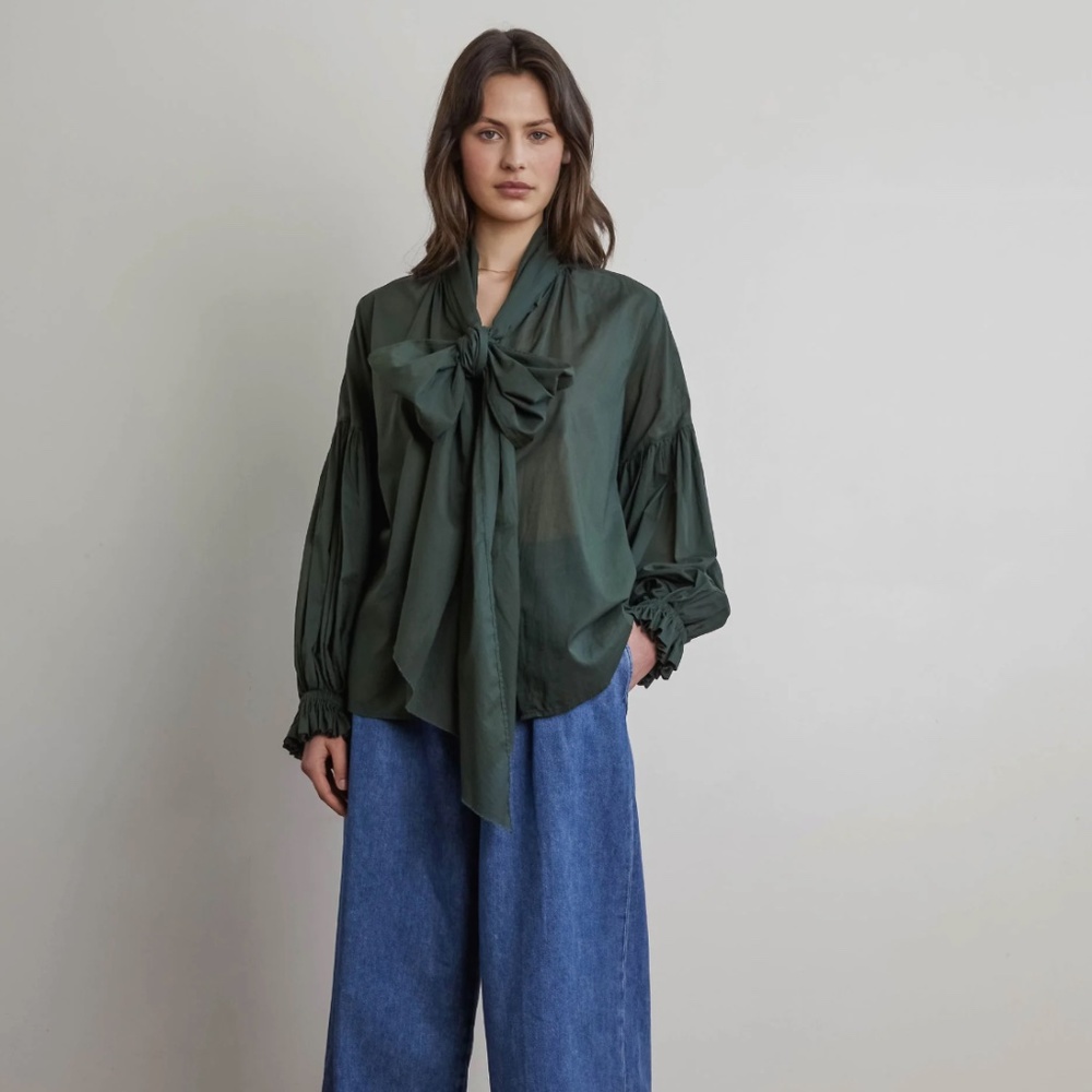 Mahsa Bow Blouse in Jungle